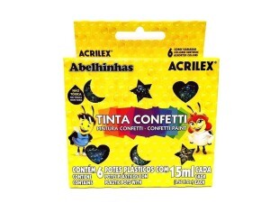 Tinta Acrilica Confetti 06 Cores 15ml - Acrilex