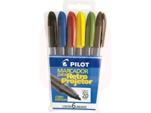 Caneta Retroprojetor 2.0mm 6 Cores - Pilot